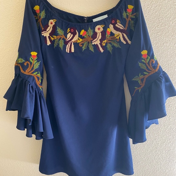 Judith March Embroidered Bell Sleeve Dress - Picture 3 of 9